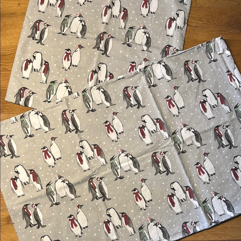 Pottery Barn King-Sized Penguin Pillowcases